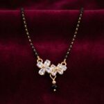 Close up of the Mangalsutra Gold Plated with AD Stones