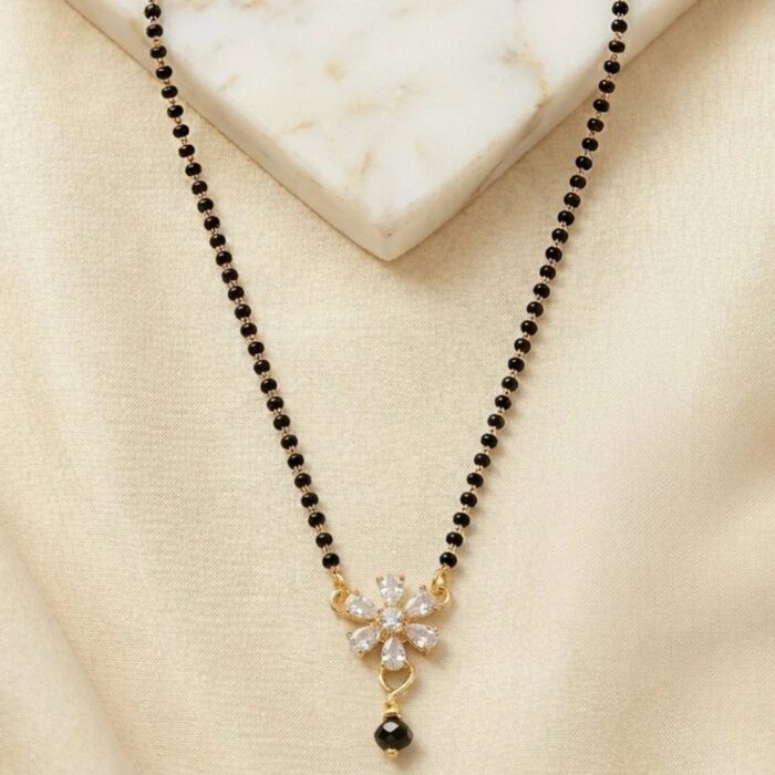 Ad stone gold plated mangalsutra