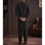 Black Pathani Kurta Pajama Set for Men