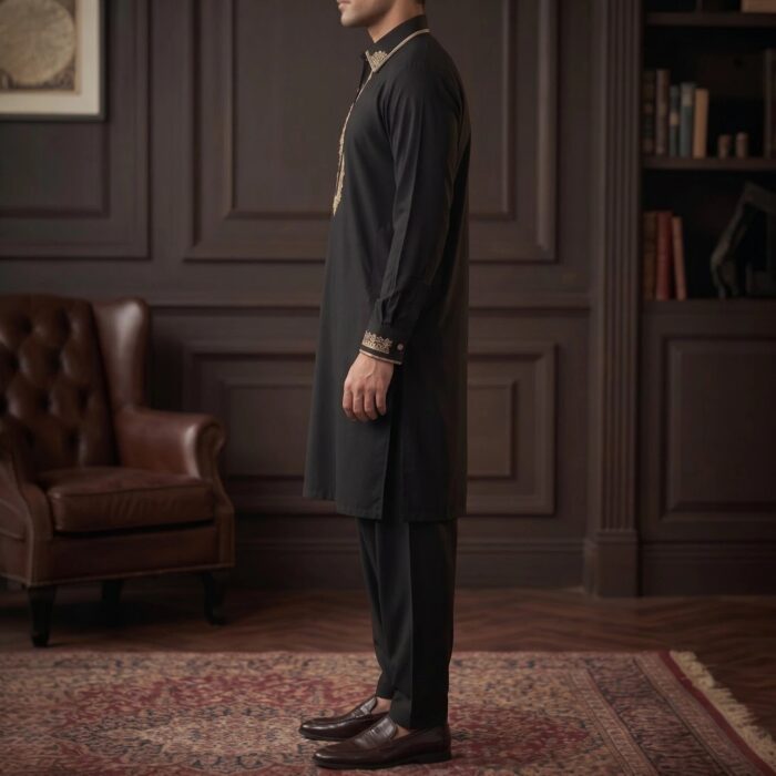 Traditional Black Pathani Suit for Men