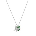 Sterling silver Necklace - Butterfly on a heart necklace