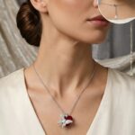 Great gift for her - Stand out with this elegant Butterfly on a heart shaped stone silver necklace