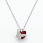 Sterling silver necklace for Her | Elegant yet stylish Rhodium finish silver necklace - Butterfly on heart