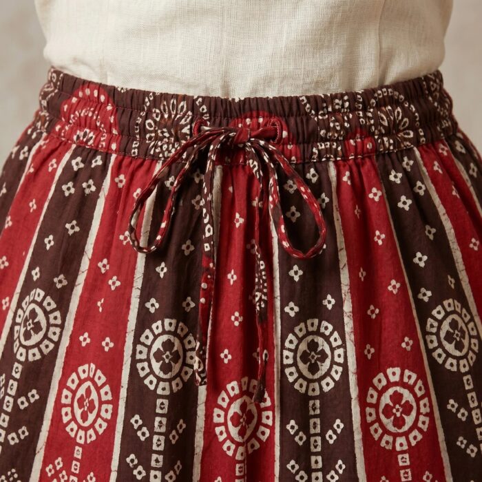 Free size cotton skirt with drawstring