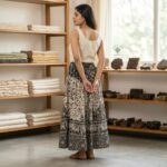 Cotton Skirt - Black and White - Image 3