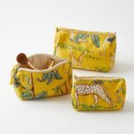 Handmade cotton travel pouch set