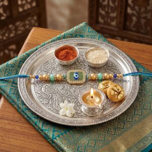 Premium Evil Eye Rakhi with CZ Stones | Send Rakhi hampers in Canada