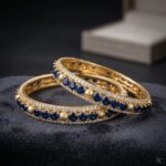 Sapphire Blue zirconia AD stone Bangle Set
