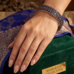 Partywear zirconia kada bangles | Traditional gold plated Kada with blue stones