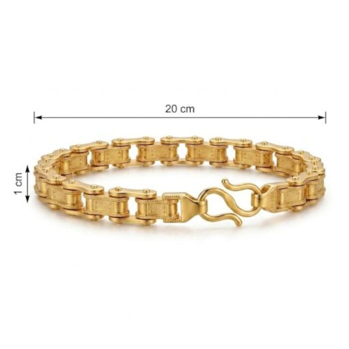 Elegant Link Chain Bracelet | Metal Rakhi for bhai | Gold Plated Bracelet for Men - Image 4