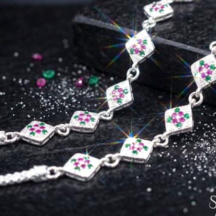 Pair of Pure Silver Anklets - 10.5 inch | Pure silver ankle bracelet - Image 6