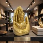 Palm Buddha Statue - Meditating - Golden - Image 2
