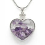 Amethyst natural stone necklace - Heart