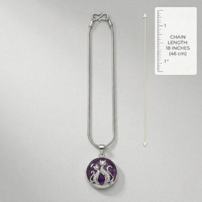 Amethyst natural stone necklace - Cat - Image 6