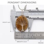 TIGER EYE GEMSTONE - OVAL - TREE OF LIFE WIRE WRAPPED PENDANT - Image 4