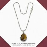 Large Teardrop Natural Tiger Eye Pendant Crystal Necklace - Image 5