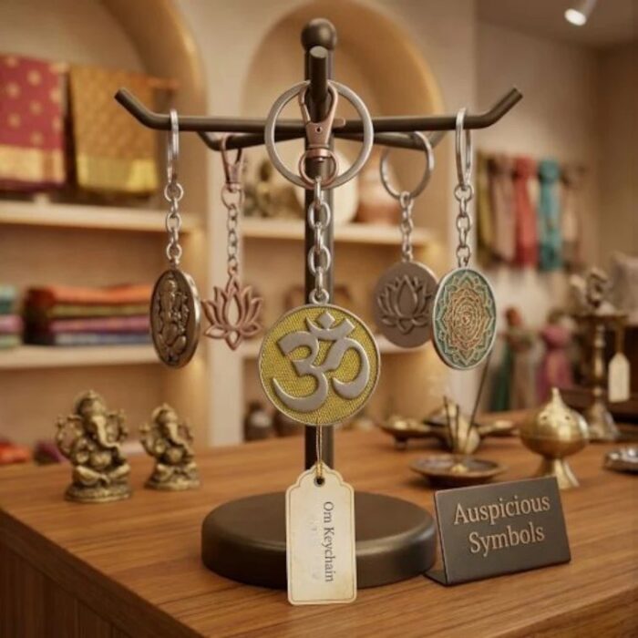 Handcrafted OM Keychain - Yellow | OM Hanging for car - Image 2