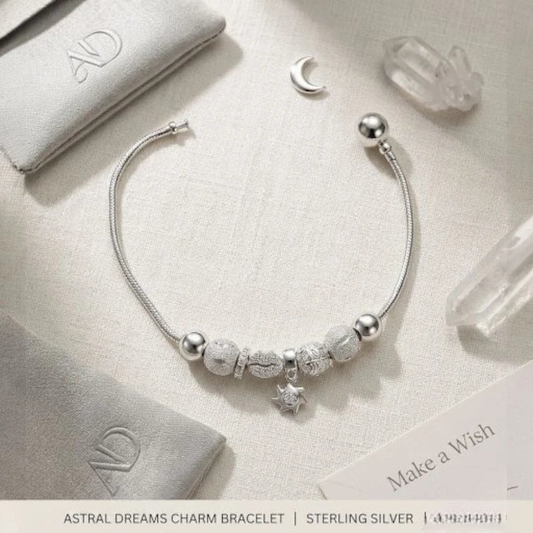 image (151).webp Silver Bead Charms Bracelet | Gift for her - Image 1