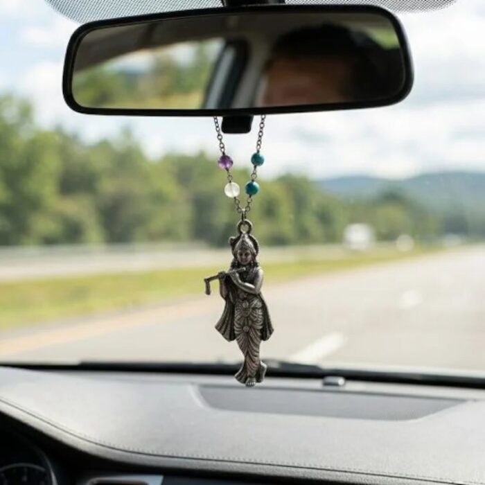 Handcrafted Standing Krishna Keychain - Black | Krishna Hanging - Image 3