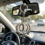 Handcrafted Khanda Sahib Keychain - Large | Khanda Sahib Hanging for car - Image 3