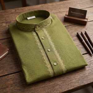 Embroidery Kurta Pajama set - Mehndi Green | Festival wear Men Clothing
