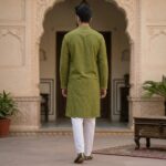 Cotton Kurta Pajama Set with elegant embroidery