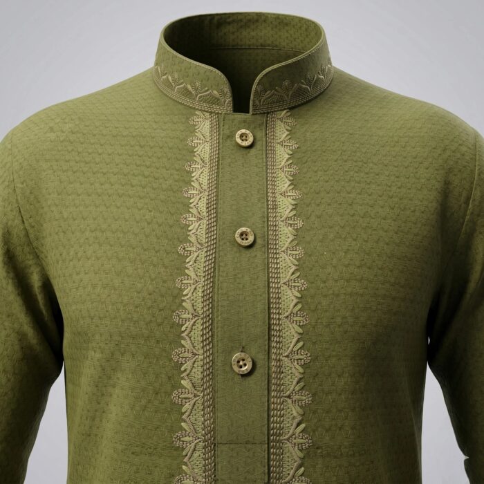 Mehndi green Kurta Pajama set for Men | Cotton Kurta Pajama set