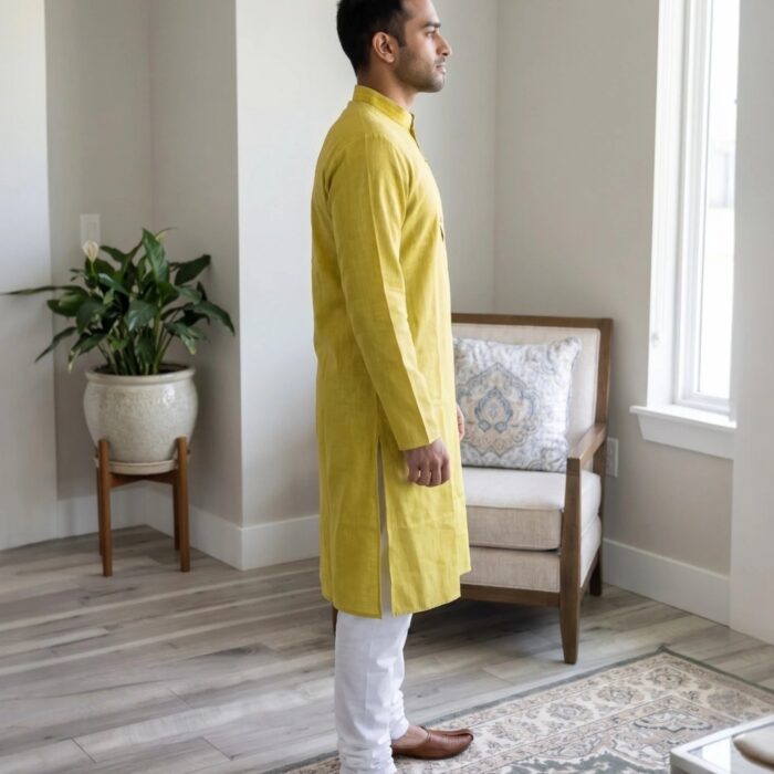 Regular fit Cotton kurta pajama set for men