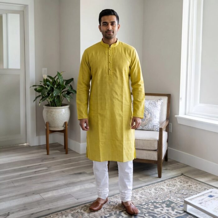 Men’s traditional cotton kurta outfit for festival and other auspicious occasions