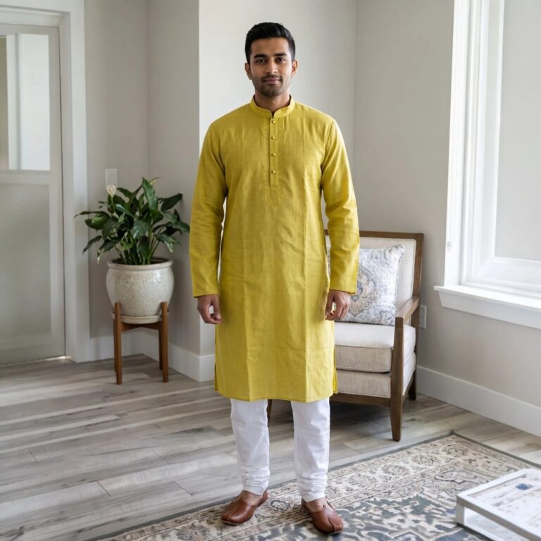 Men’s traditional cotton kurta outfit for festival and other auspicious occasions