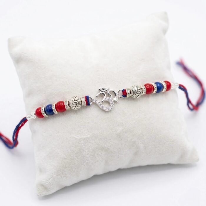 Pure Silver Rakhi - Sterling Silver Om Rakhi | Chandi ki Rakhi in Canada