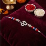 Pure Silver Rakhi - Sterling Silver Om Rakhi | Chandi ki Rakhi with gifts