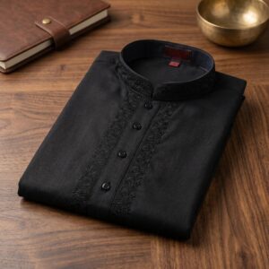 Embroidery Kurta Pajama Set - Black | Plus size only