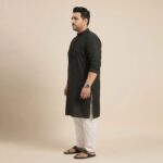 Black cotton embroidery kurta pajama set