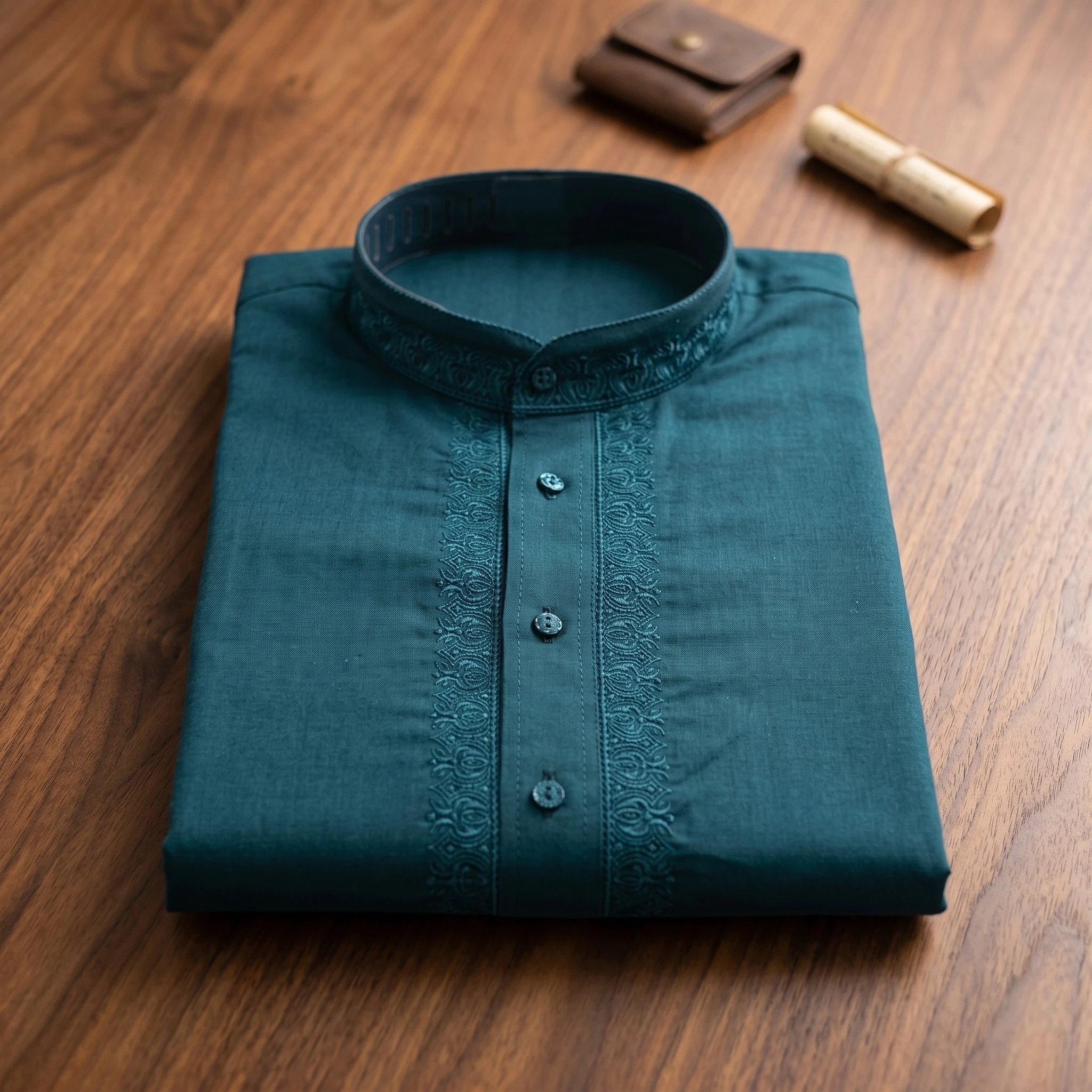 Plus size Green Kurta Pajama Set Embroidery Kurta Pajama set - Green | Festival wear Men Clothing | Plus Size clothing