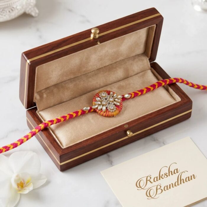 Kundan Rakhi for Brother this Raksha Bandhan