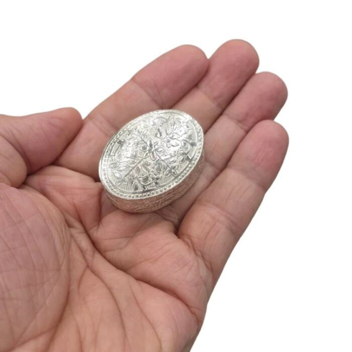 Silver Box | Chandi ki Dabbi - Oval - Medium - Image 7