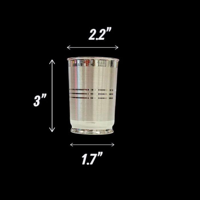Pure Silver Glass | 3 inch pure silver glass - Image 8
