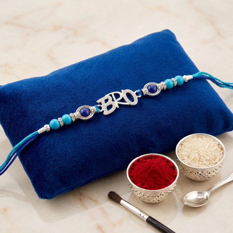 Pure Silver Rakhi Bro emblem | 925 Sterling silver