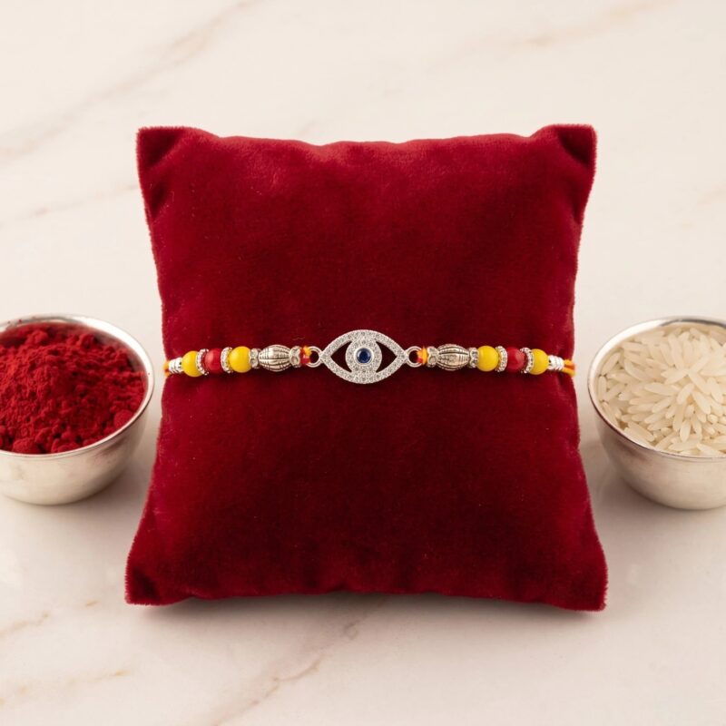 Rakhi hamper for your Brother in Canada | Evil eye Silver Rakhi