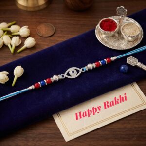 Pure silver Rakhi - Evil eye | 925 Sterling silver