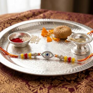 Pure silver Rakhi - Evil eye | 925 Sterling silver