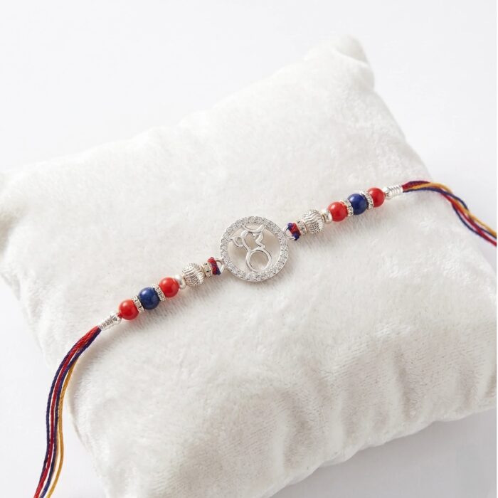 925 Sterling silver Rakhi with Zirconia Stones