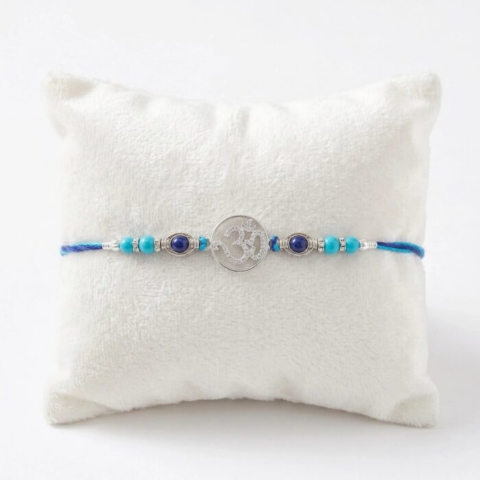 Pure Silver Rakhi - Sterling Silver Om Rakhi | Chandi ki Rakhi in Canada