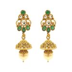 Close up of the Jhumki earrings with matching long necklace