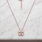 925 sterling silver necklace - Rose gold finish with embedded zirconia stones
