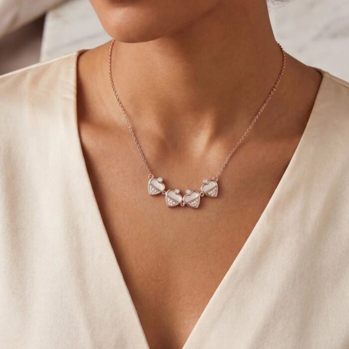 Rose Gold finish sterling silver necklace for her | 925 silver