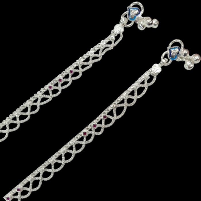 Pair of Sterling Silver Anklets – 10.5 inch | Silver Anklet for Adults - Image 5