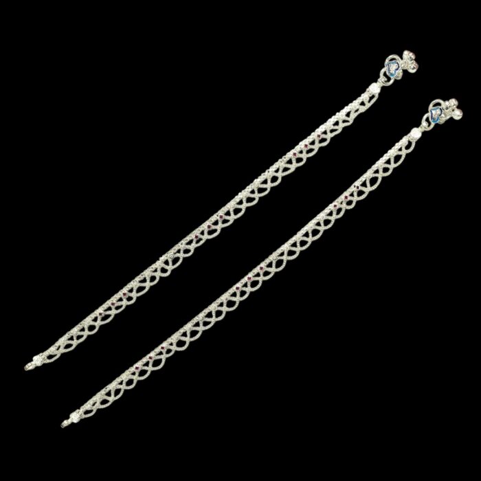 Pair of Sterling Silver Anklets – 10.5 inch | Silver Anklet for Adults - Image 4