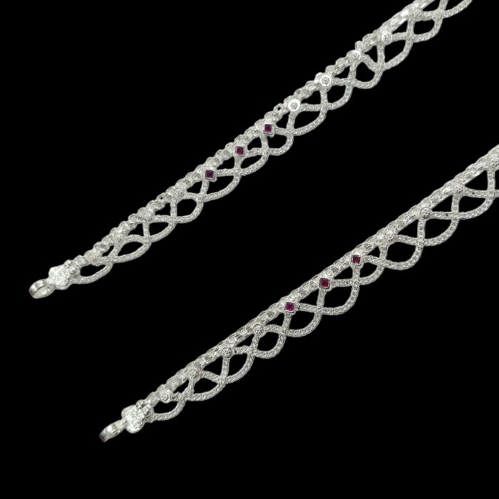 Pair of Sterling Silver Anklets – 10.5 inch | Silver Anklet for Adults - Image 6